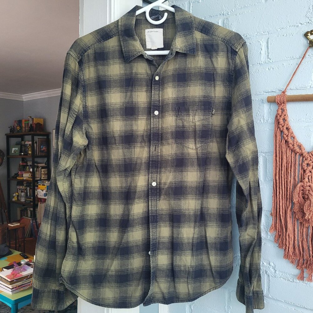 Green/Black Plaid Life After Denim Men's Button-Down - Medium